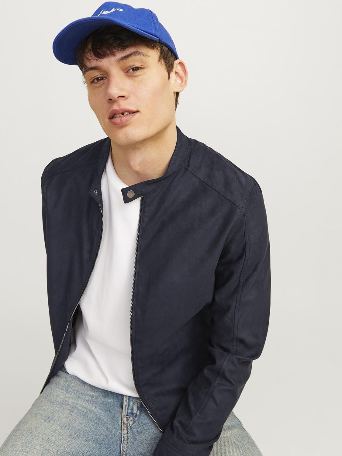 Thumbnail 6 de JACK & JONES Herren Kunstwildlederjacke mit Steppung und Vordertaschen