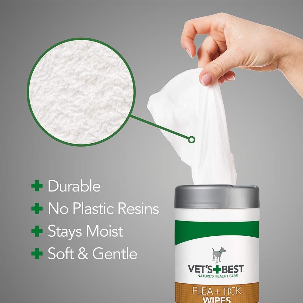Detalle 2 de Vet's Best Flea & Tick Wipes for Dogs – 50 Wipes