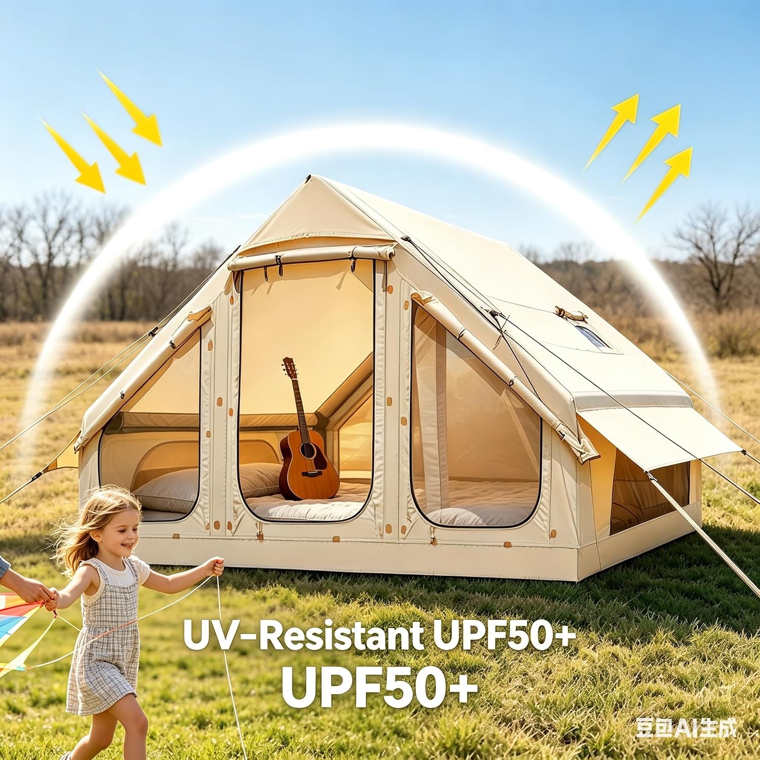 Thumbnail 6 de Inflatable Camping Tent with 420D Oxford Fabric