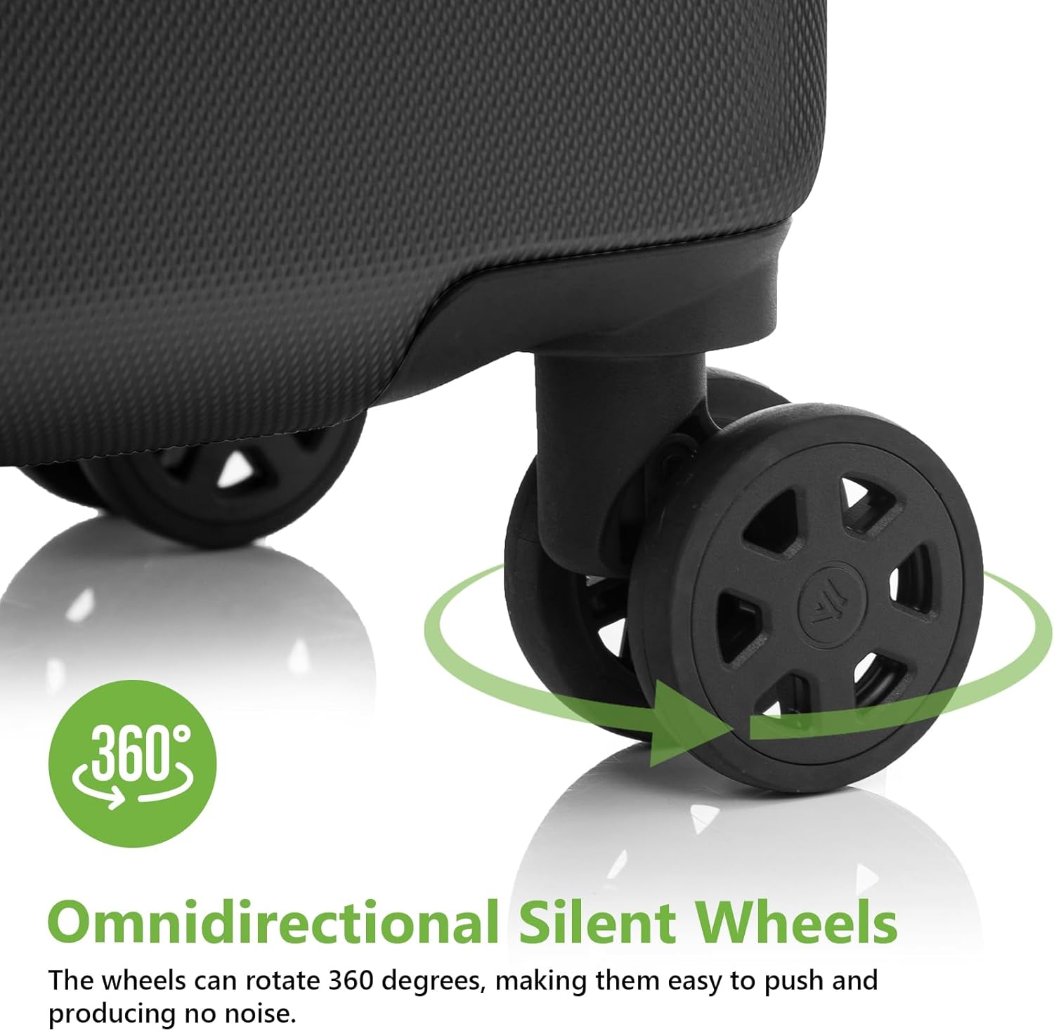 Detalle de YONSLY Trolley Koffer XL – Hartschalenreisekoffer mit 360° Rollen, Zahlenschloss und Gummigriff