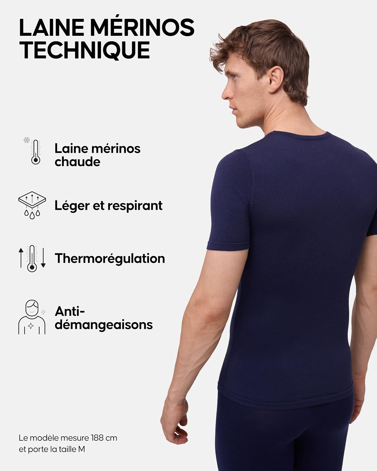 Detalle 2 de Danish Endurance T-shirt couche de base en laine mérinos (180 g/m²) à manches courtes