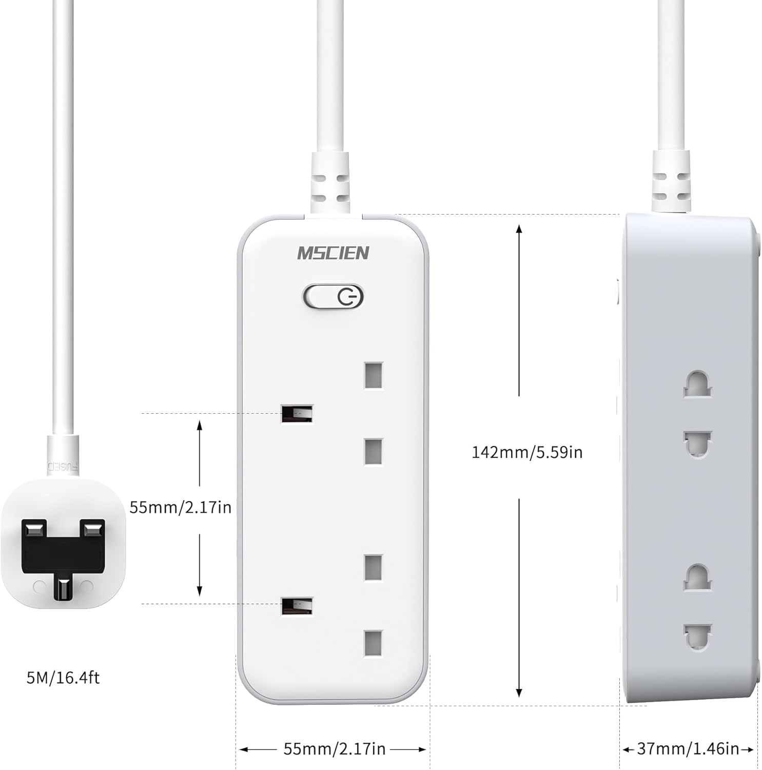 Thumbnail 6 de Mscien 5M Extension Lead with 3 USB Ports