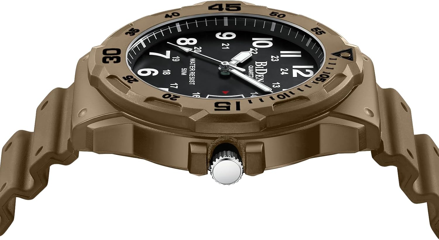 Detalle de HANPOSH Herren Uhr – Analoge Quarzuhren mit Datum, 42 mm Gehäuse, Silikonarmband, 3ATM wasserdicht