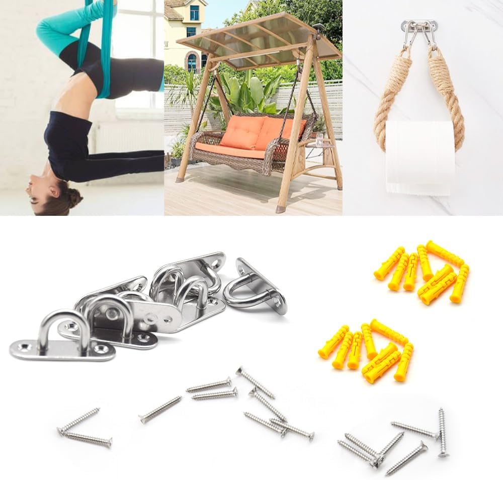 Thumbnail 4 de CEEYSEE 8er Set Augplatten aus Edelstahl mit Öse für Deckenhaken (M6) – 304 Edelstahl