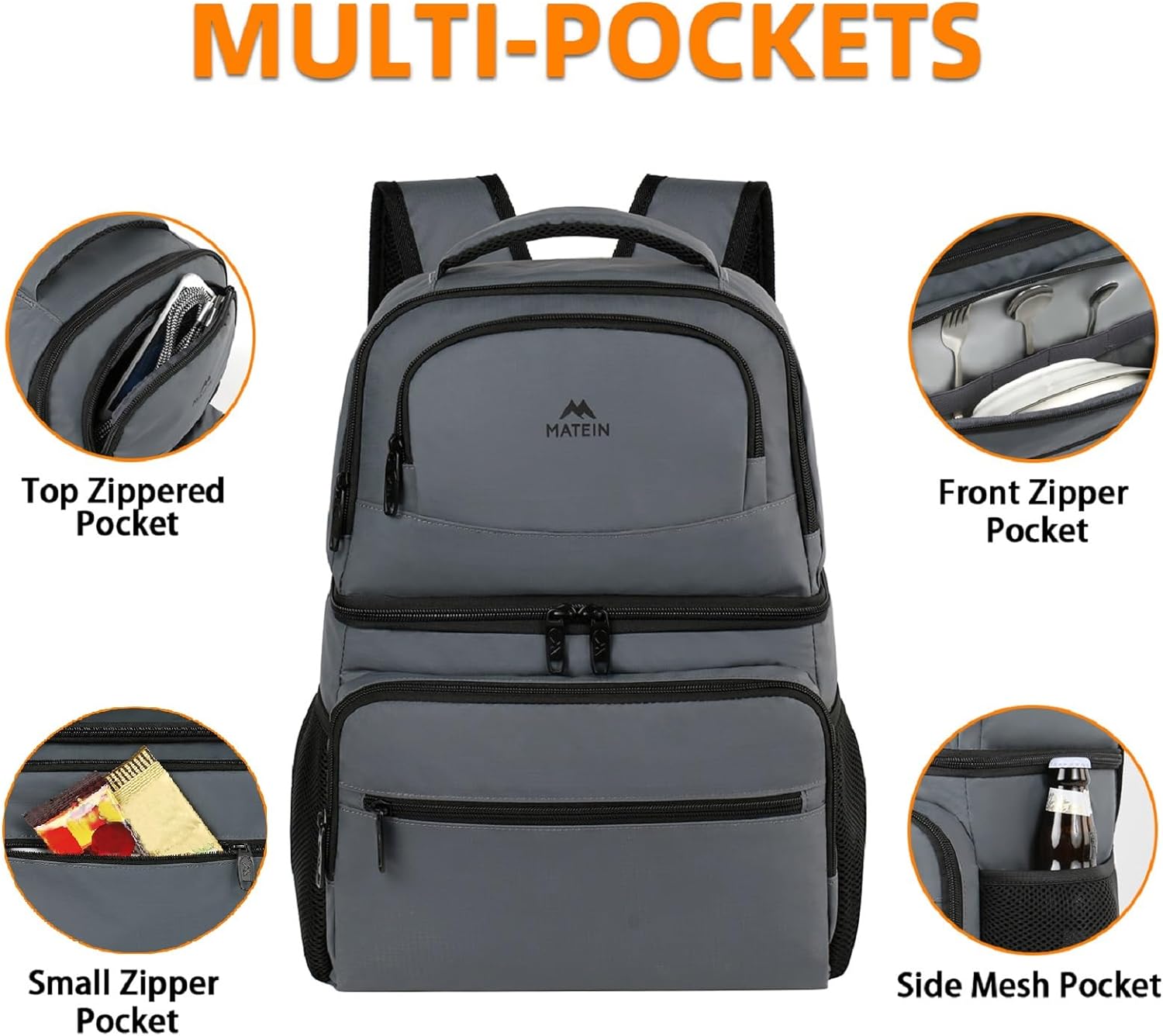 Detalle 1 de MATEIN Cooler Backpack, 26-can capacity