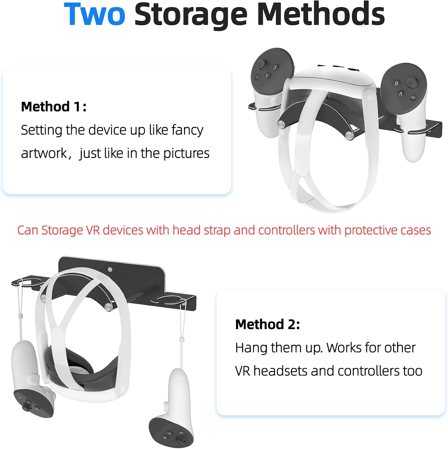 Thumbnail 4 de Bricok VR Headset Wall Mount Storage Stand Hook Compatible with Meta Quest 3/Quest Pro/Quest 2/Meta Quest 3S,Metal VR Headset Hook Storage Rack Holder(Aluminum Alloy-Black)
Bricok VR Headset Wall Mount Storage Stand Hoo…