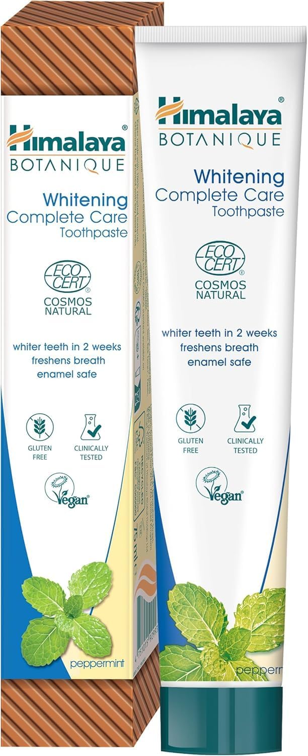 Detalle de Himalaya Botanique Whitening Complete Care Toothpaste con Attivi Bio alla Menta Piperita – 75 ml