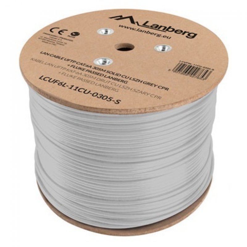 Detalle de Lanberg Bobina de Cable LAN FTP CAT.6A de 305 m en gris