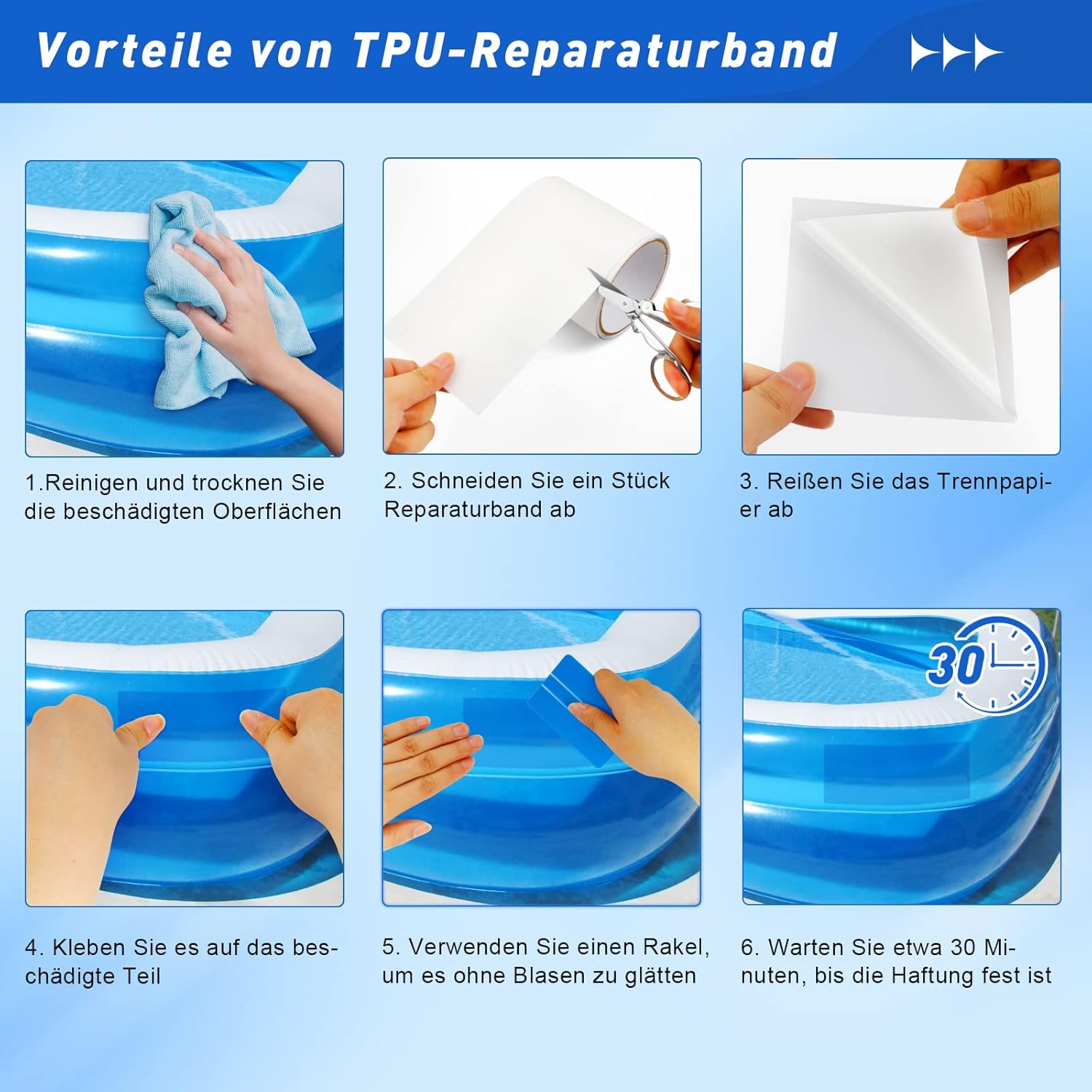 Thumbnail 5 de KAZATE Kit Reparación Piscina Autoadhesivo Impermeable 💧