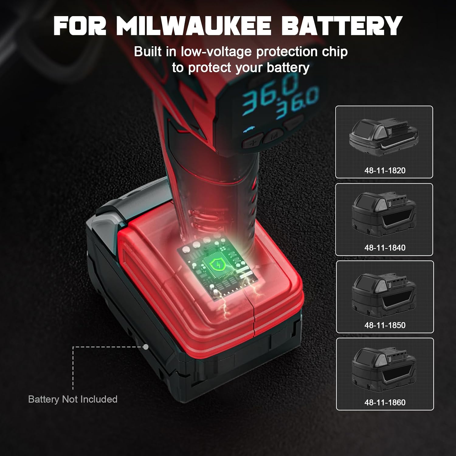 Thumbnail 6 de LIVOWALNY 160PSI Cordless Tire Inflator Compatible with Milwaukee 18V