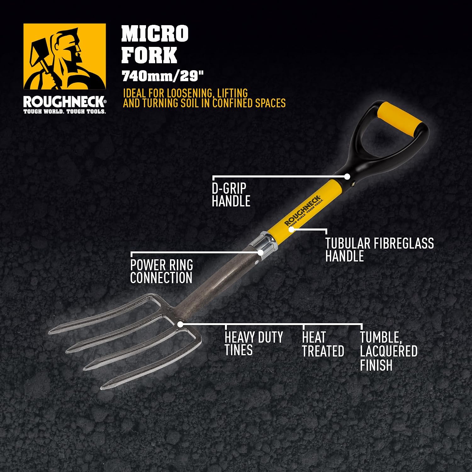 Thumbnail 2 de Roughneck ROU68008 mikrowidelec 740 mm z uchwytem D z włókna szklanego