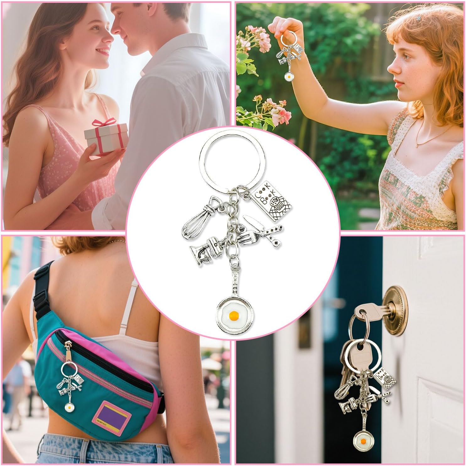 Thumbnail 3 de OBEISN Küchenbedarf-Schlüsselanhänger aus Edelstahl mit Mini-Spatel als Lebensmittel-Motiv