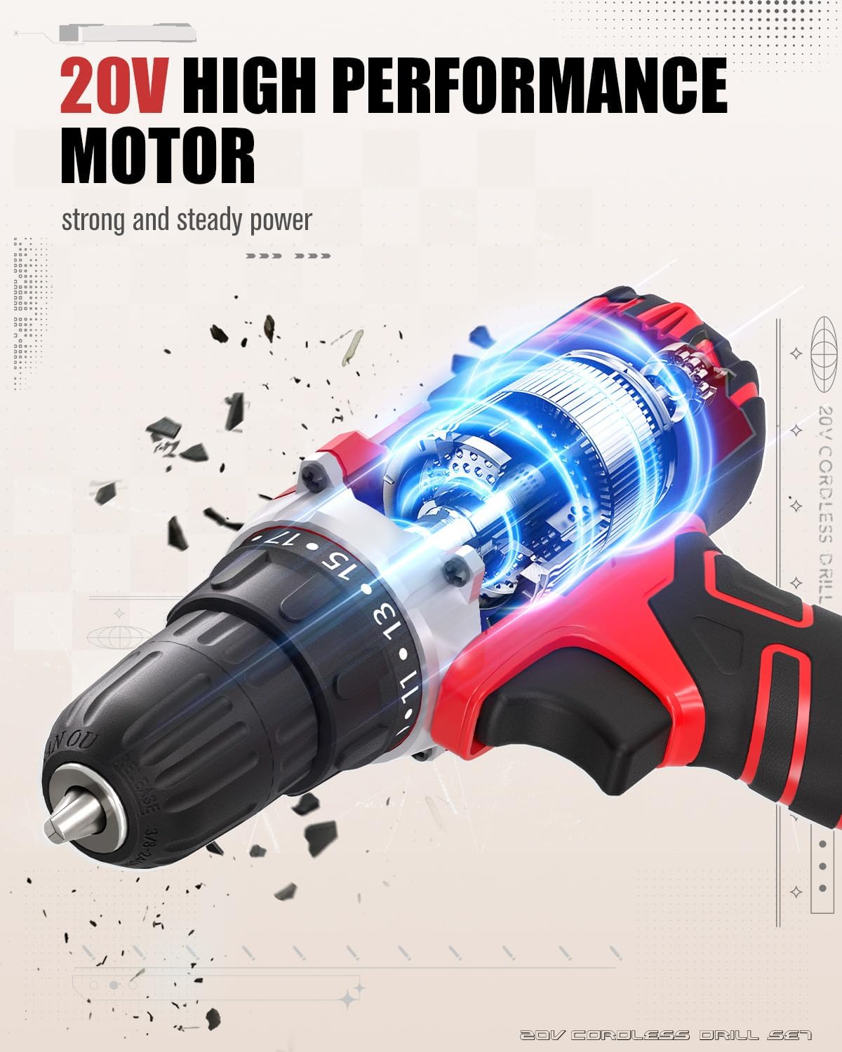 Detalle de AVID POWER Cordless Drill 20V