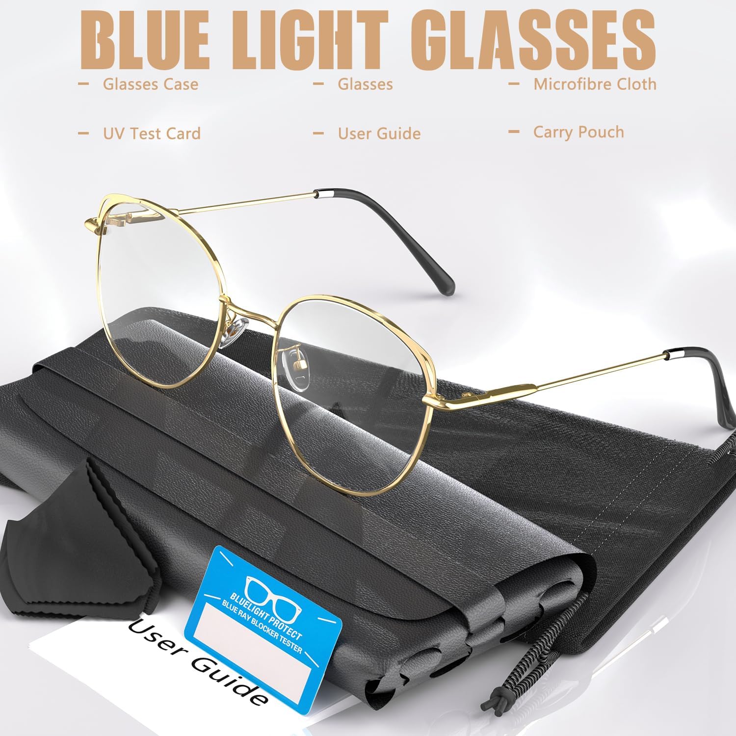 Detalle de COOLOO Blue Light Glasses – Anti-Blue Light, Round Retro Frames for Everyday Comfort