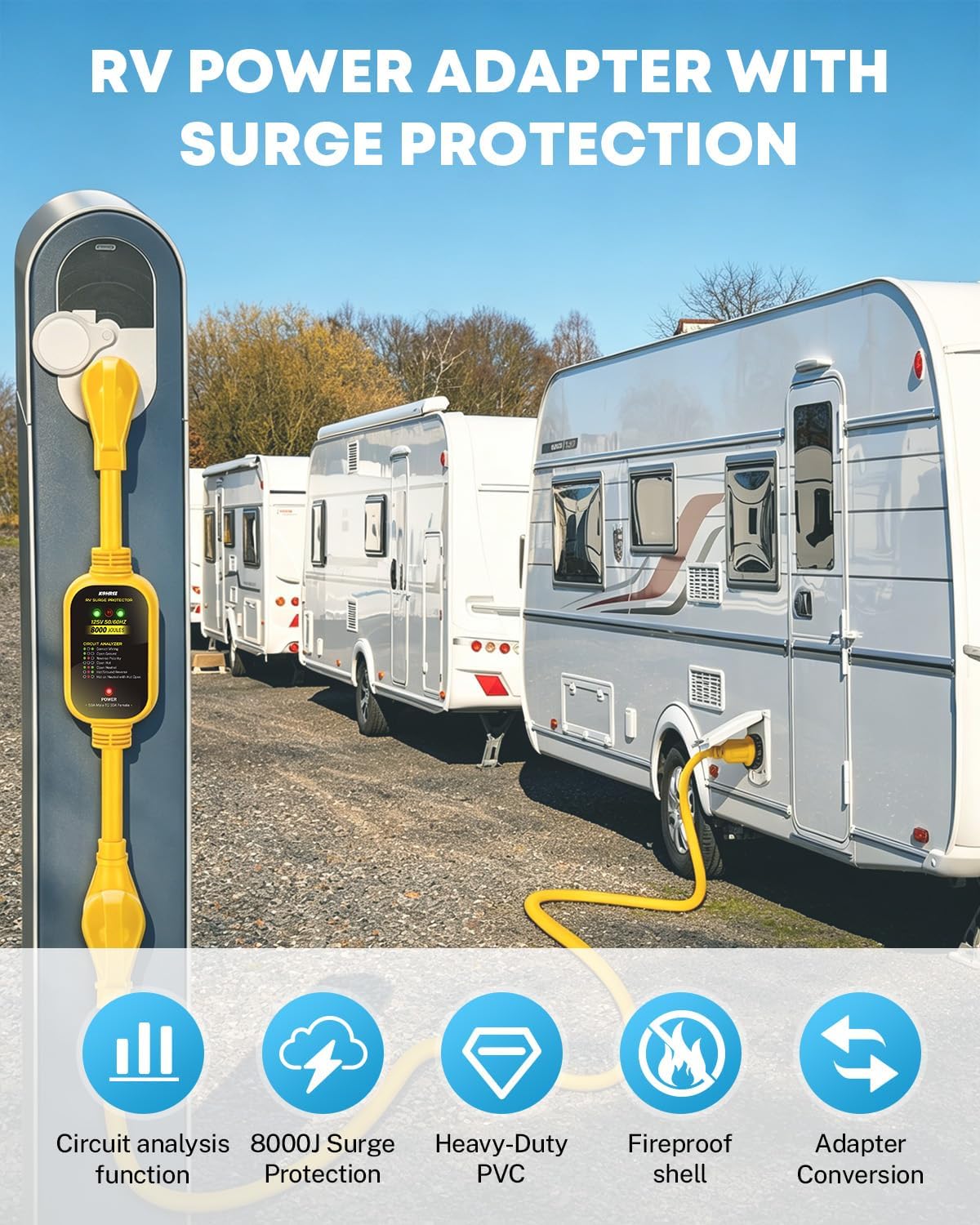 Detalle 2 de Kohree RV Adapter, 30 Amp to 50 Amp