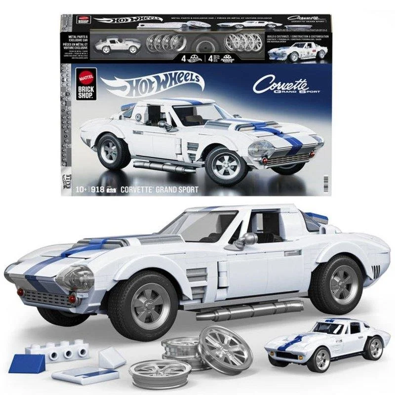 Detalle de Mega Hot Wheels Brick Shop Elite Corvette Grand Sport 918 piezas