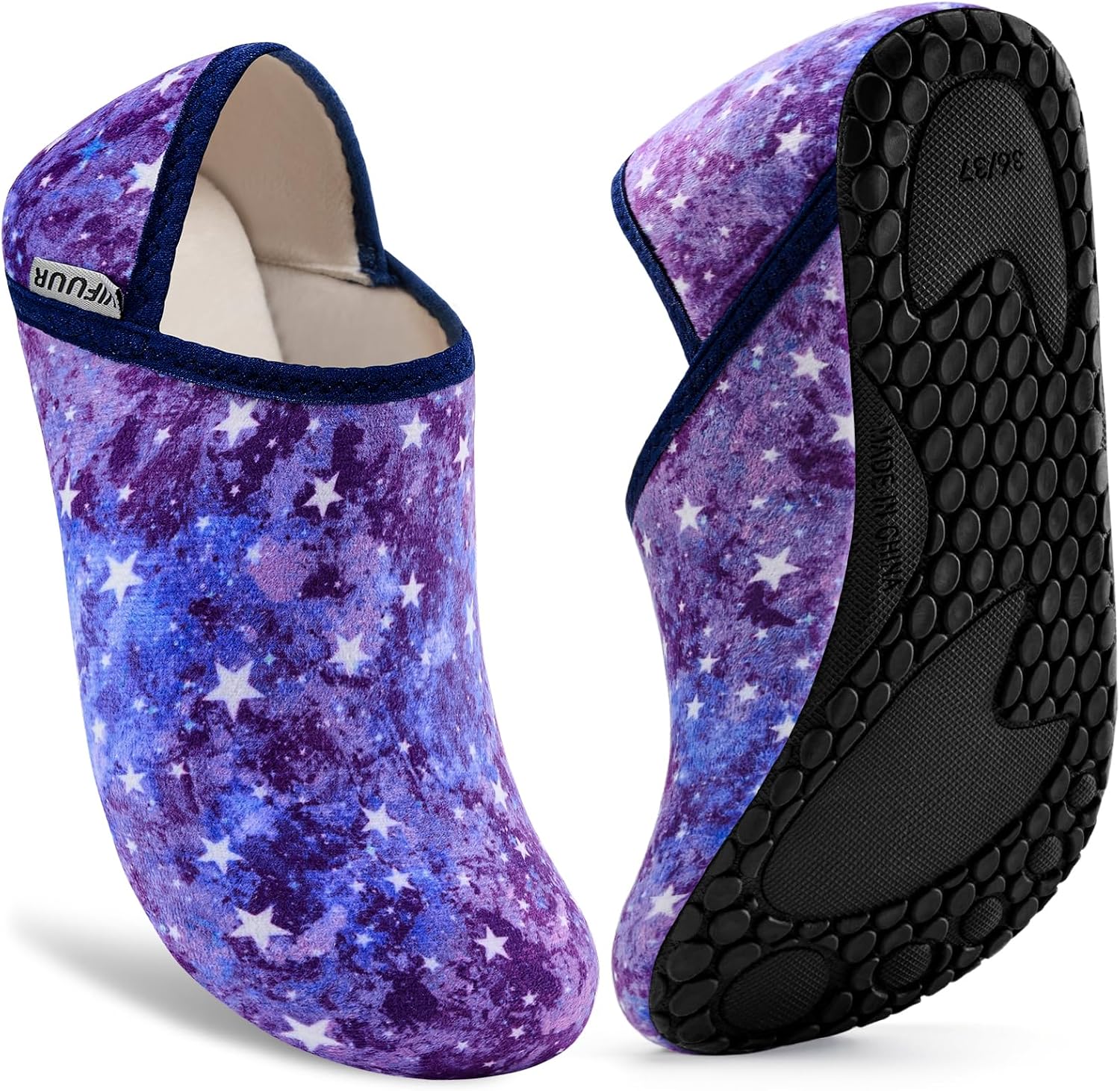 Detalle de VIFUUR Fuzzy Barefoot Slipper Socks, Machine-Washable with Non-Slip Soles