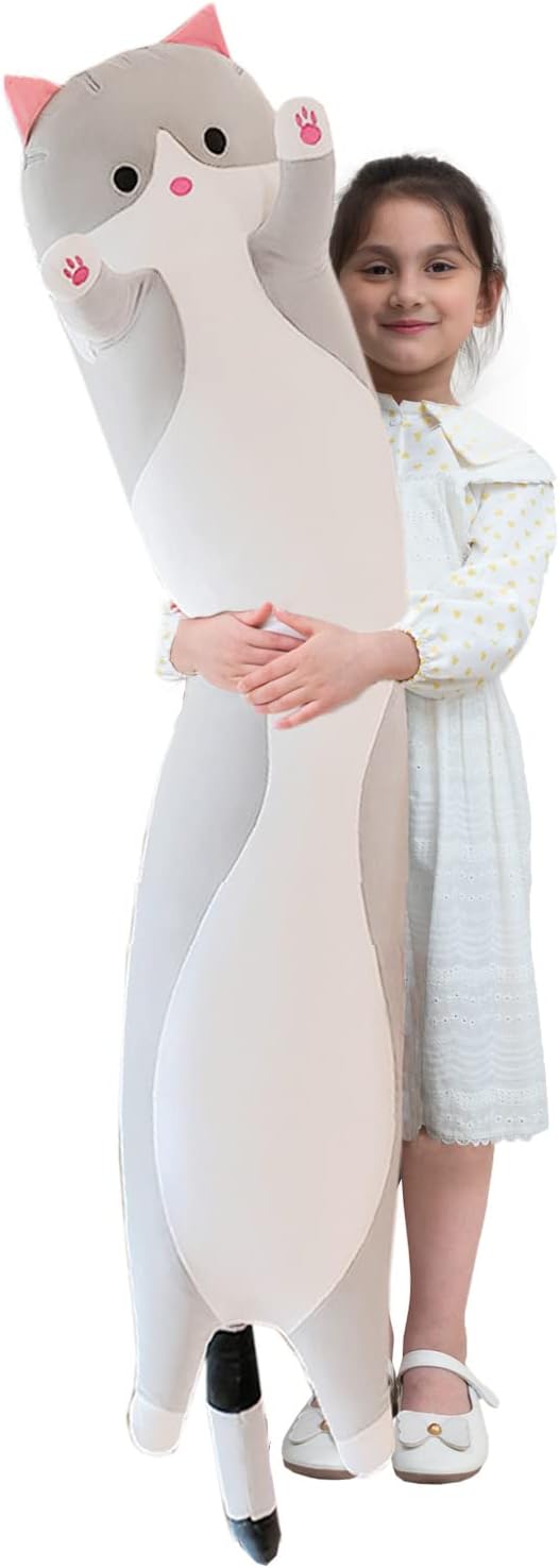 Detalle de Giant Cat Pillow Plush Kitty: Ultra-Soft 130cm Full-Body Hug Pillow