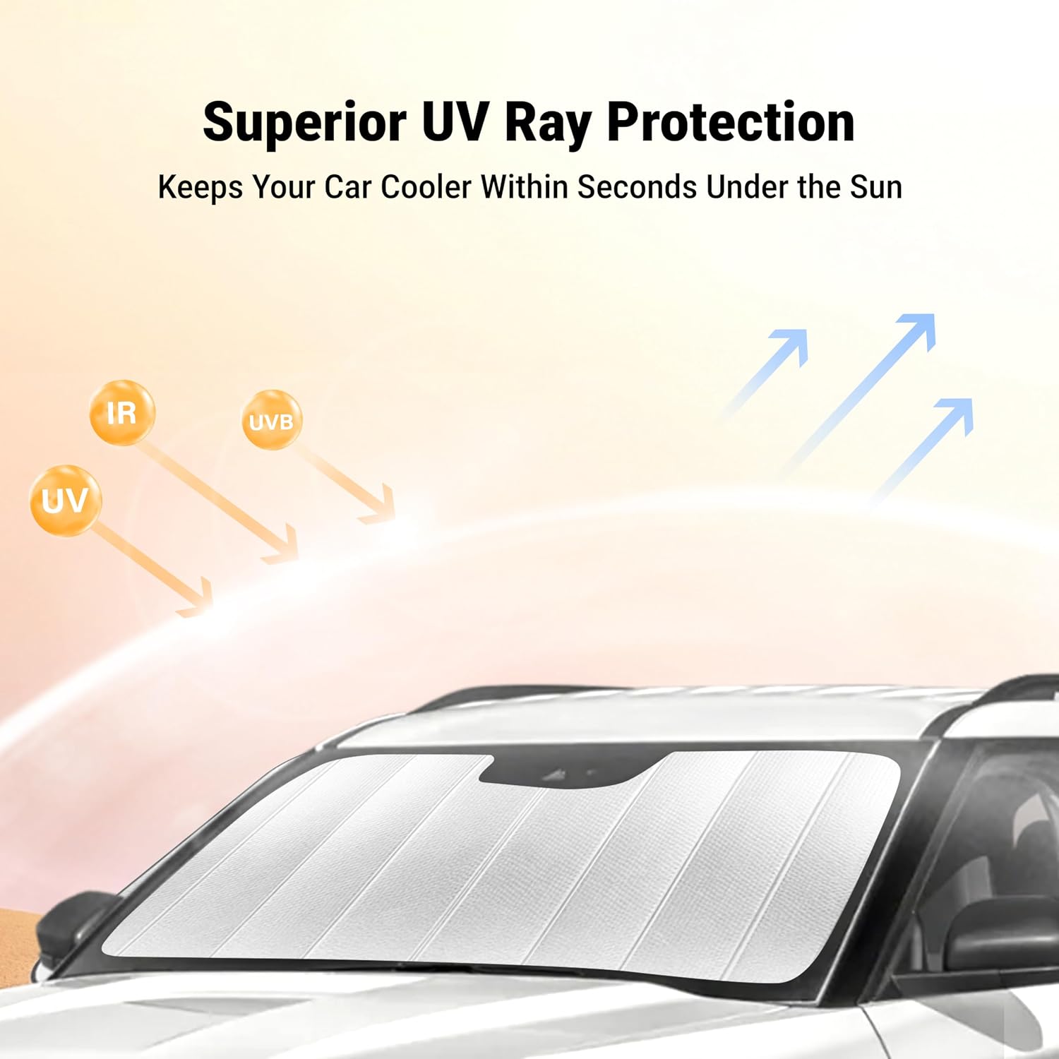 Thumbnail 5 de EcoNour Accordion Foldable Windshield Sun Shade for Chevrolet Silverado 1500 (2019-2026)