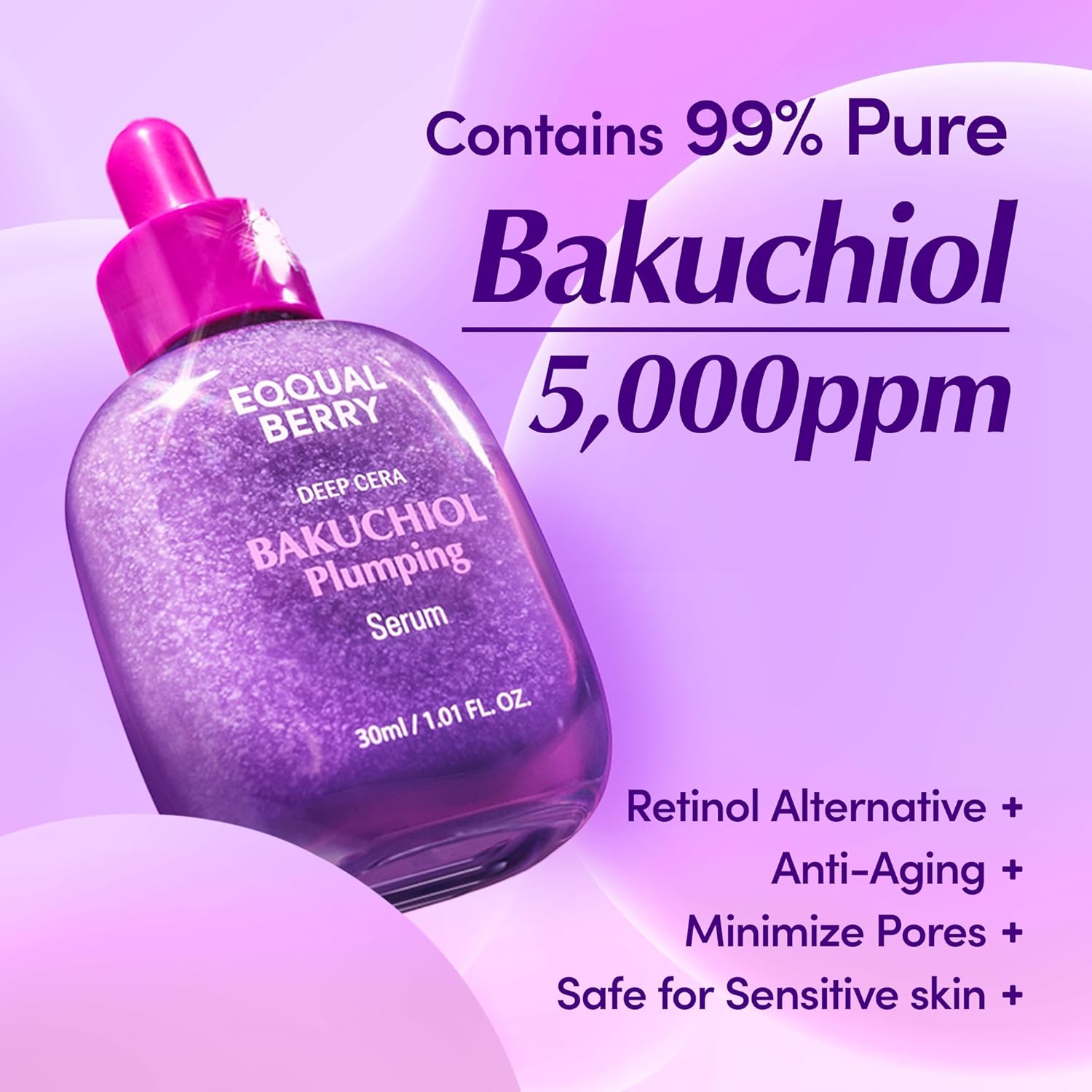 Thumbnail 1 de EQQUALBERRY Bakuchiol Serum with Niacinamide, Hyaluronic Acid – 30ml