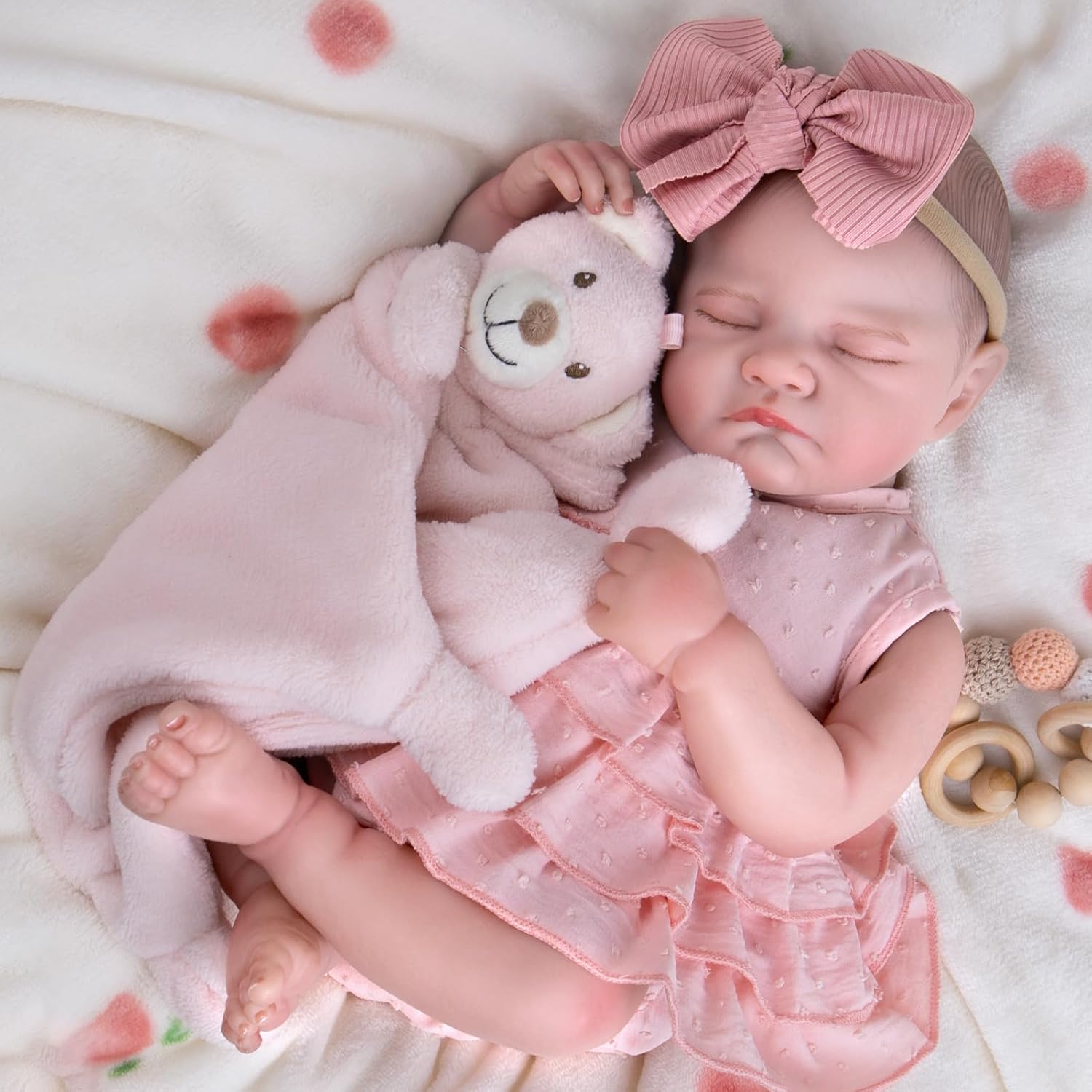Thumbnail 1 de Aori 20-Inch Realistic Reborn Baby Doll – Sleeping Newborn Girl with Weighted Body, Poseable Limbs, and Full Feeding Set