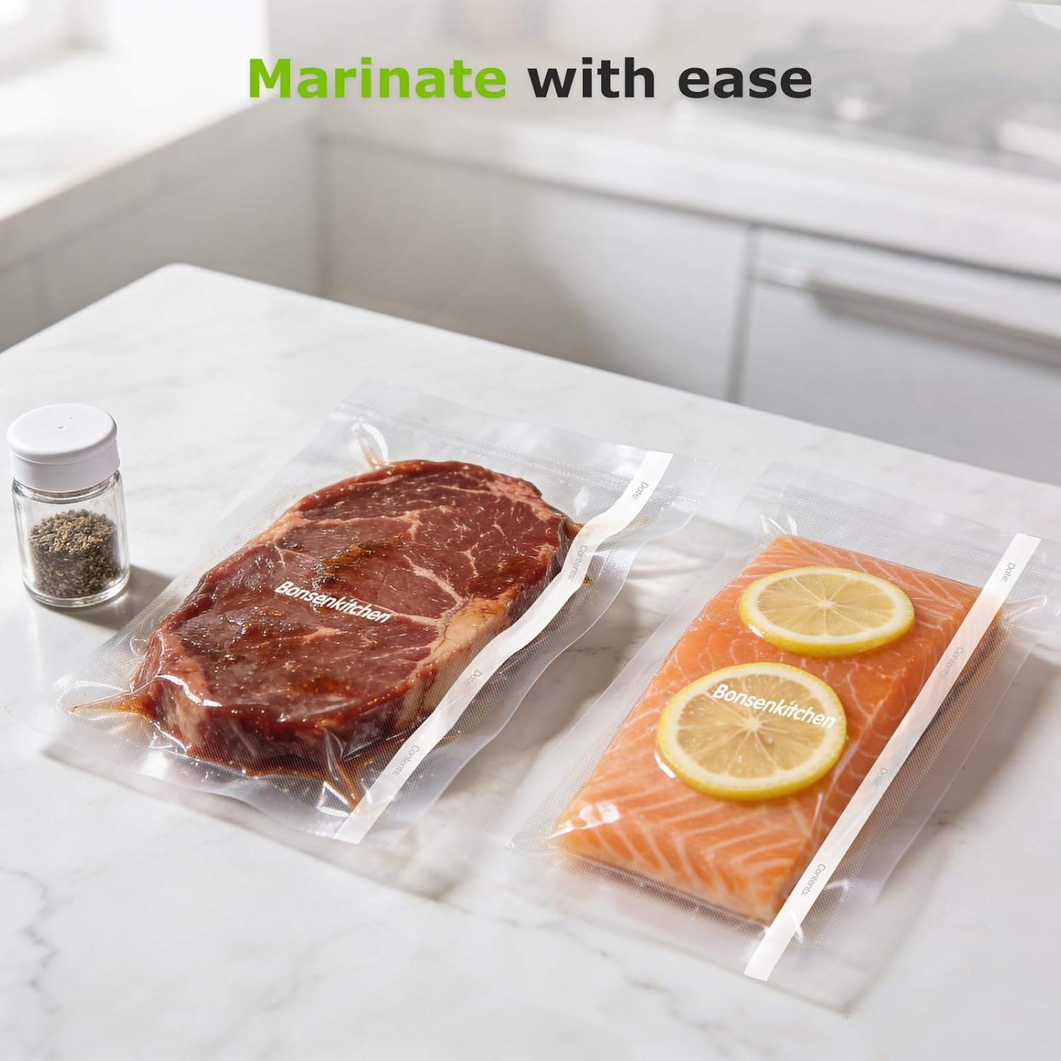 Thumbnail 2 de Bonsenkitchen Vacuum Sealer Bags, 11-Inch Roll