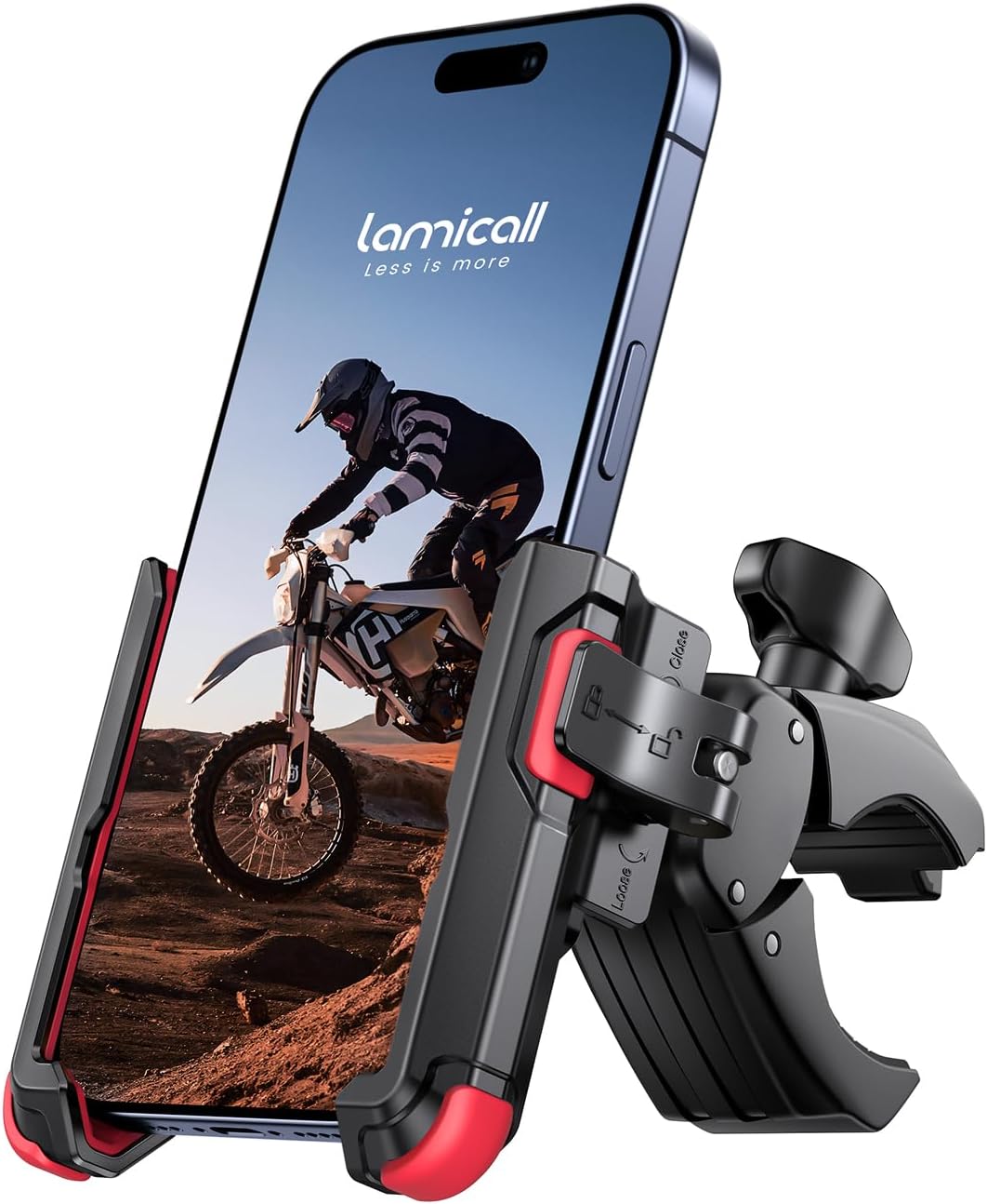 Detalle de Lamicall Motorcycle Bike Phone Holder with 1s Quick Release – Universal Handlebar Mount