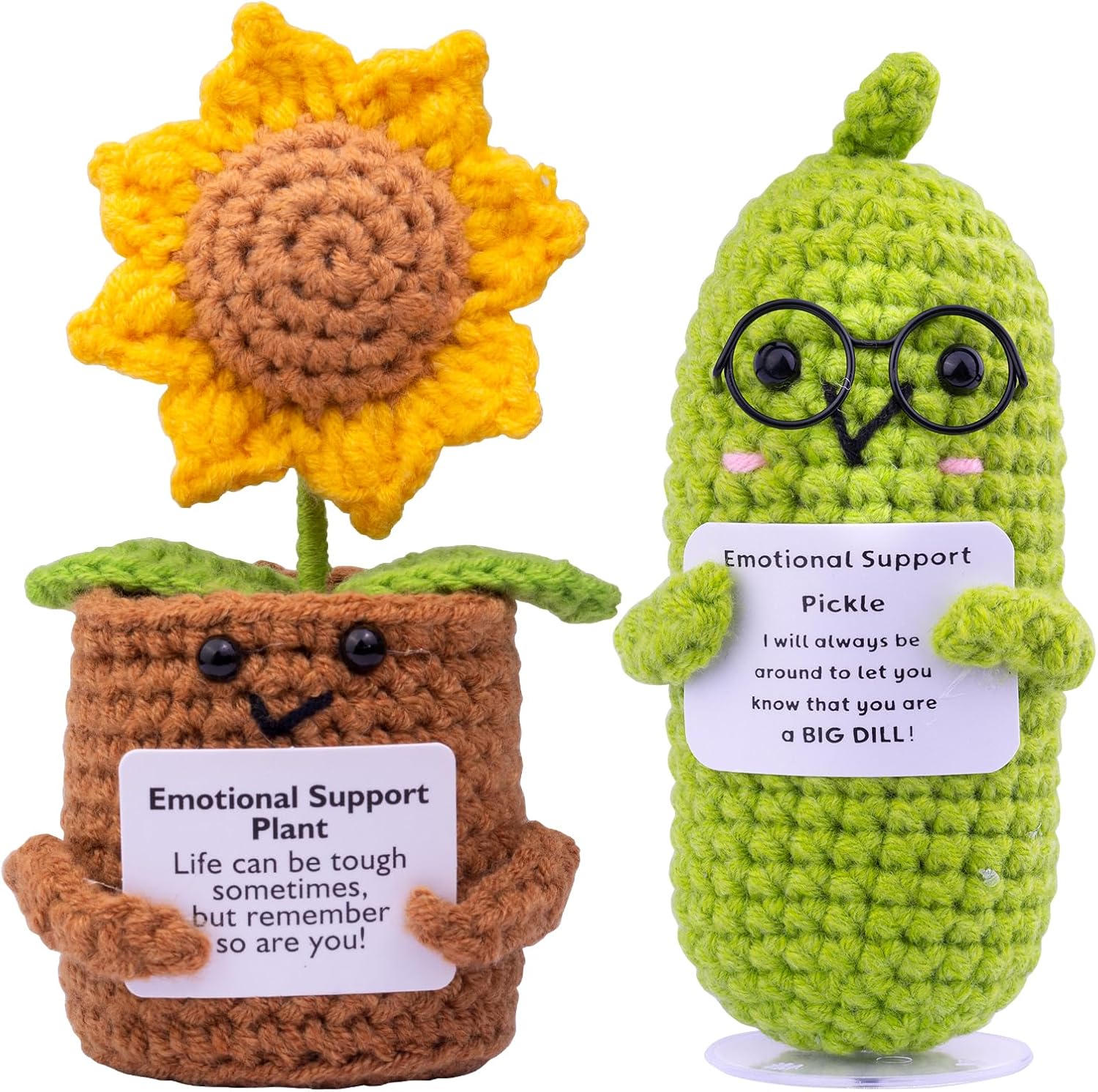 Detalle de Mwmoeen Pocket Hug Positive Kartoffel – handgestrickte Gute-Laune-Kartoffel mit Sonnenblume