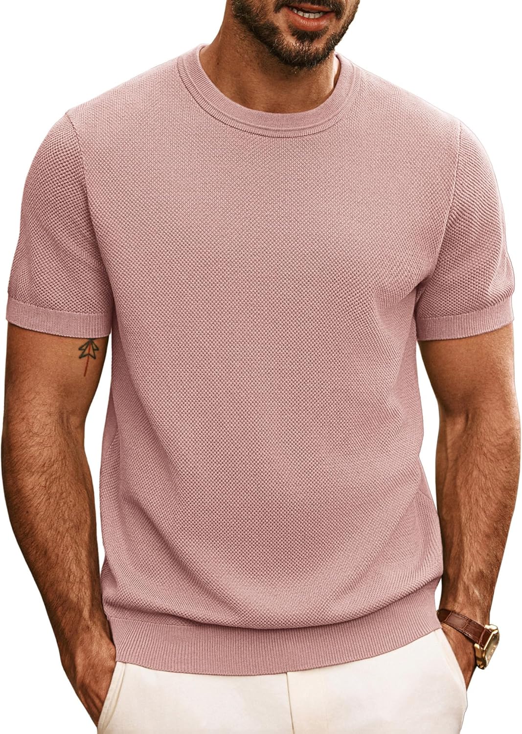 Thumbnail 6 de PJ PAUL JONES Herren Kurzarm Sommerstrick-T-Shirt mit Rundhals