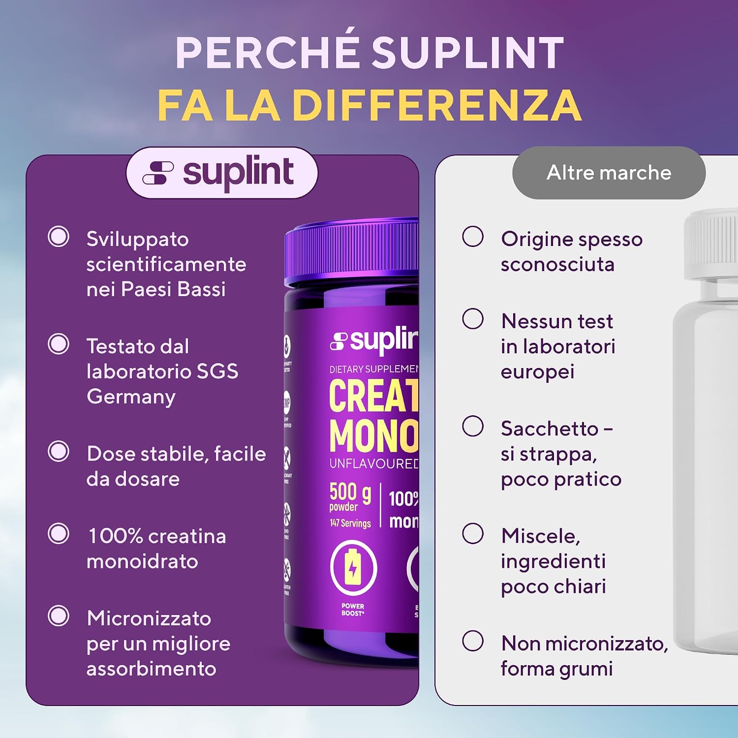 Thumbnail 6 de Polvere di Creatina Monoidrata 500 g – 147 Porzioni | Creatina Monoidrato Pura Micronizzata