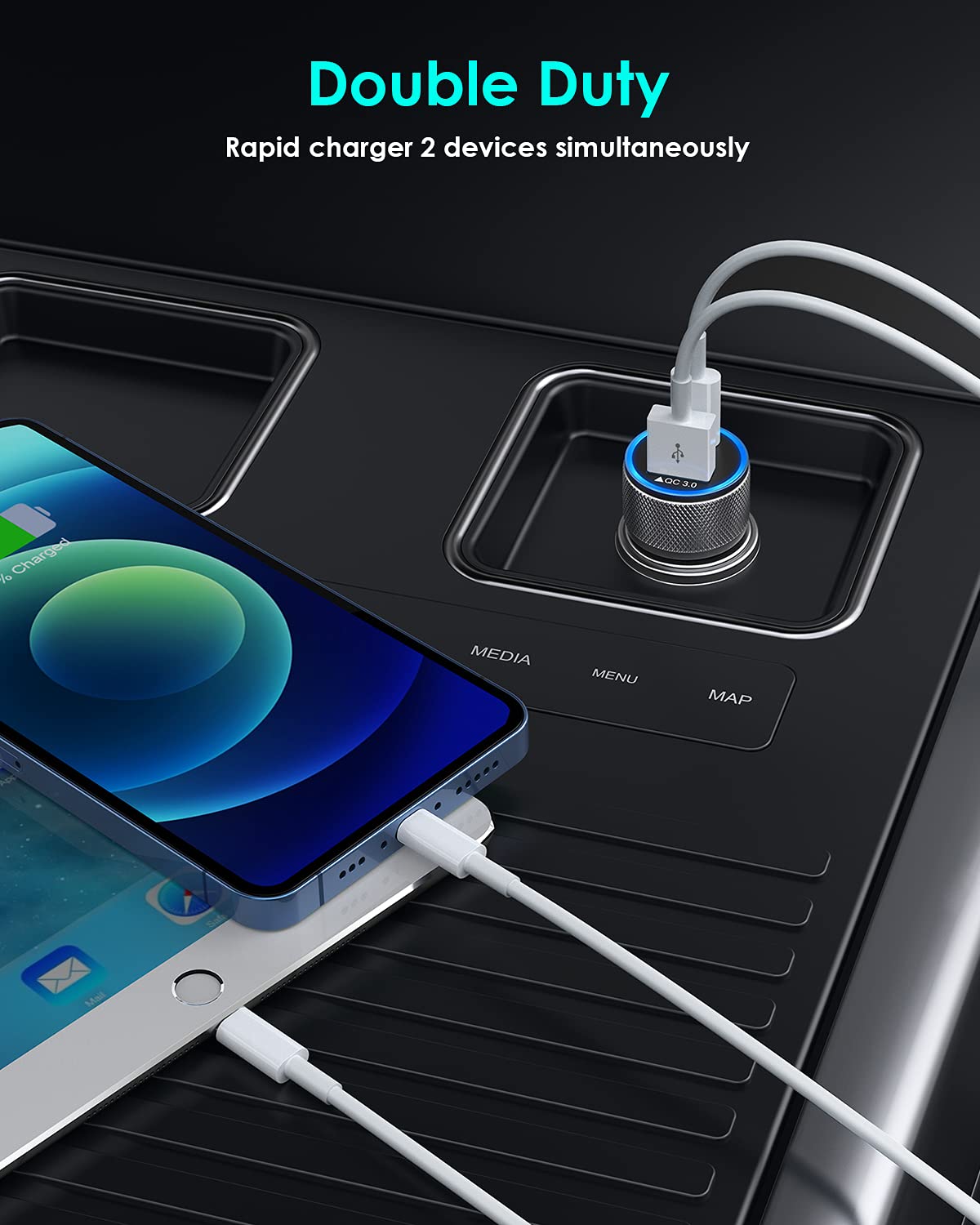 Thumbnail 2 de iPhone Car Charger 38W Dual Port 🚗