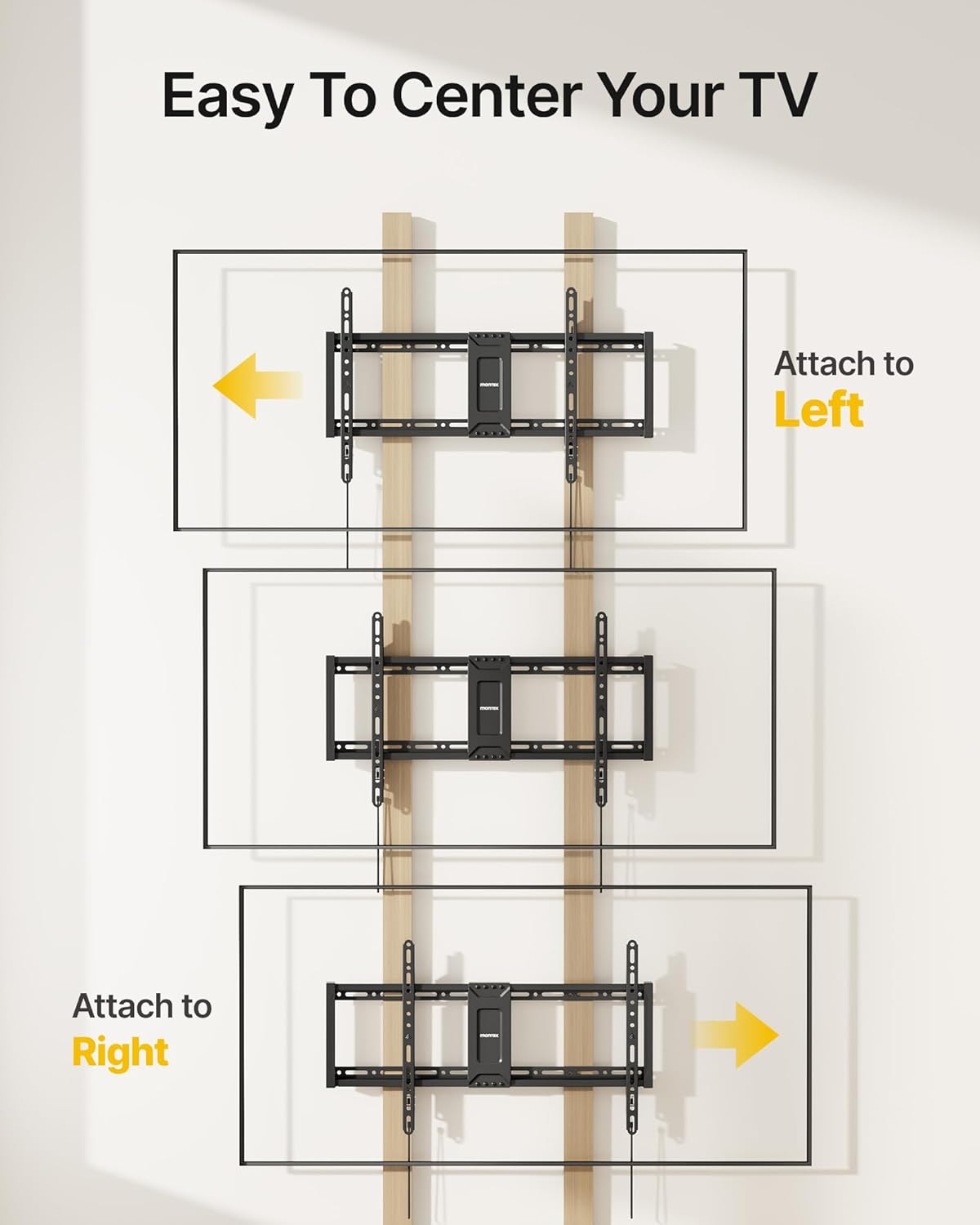 Detalle de monTEK Heavy Duty Fixed TV Wall Mount (37–90 Inch) with 1.1" Ultra-Slim Profile