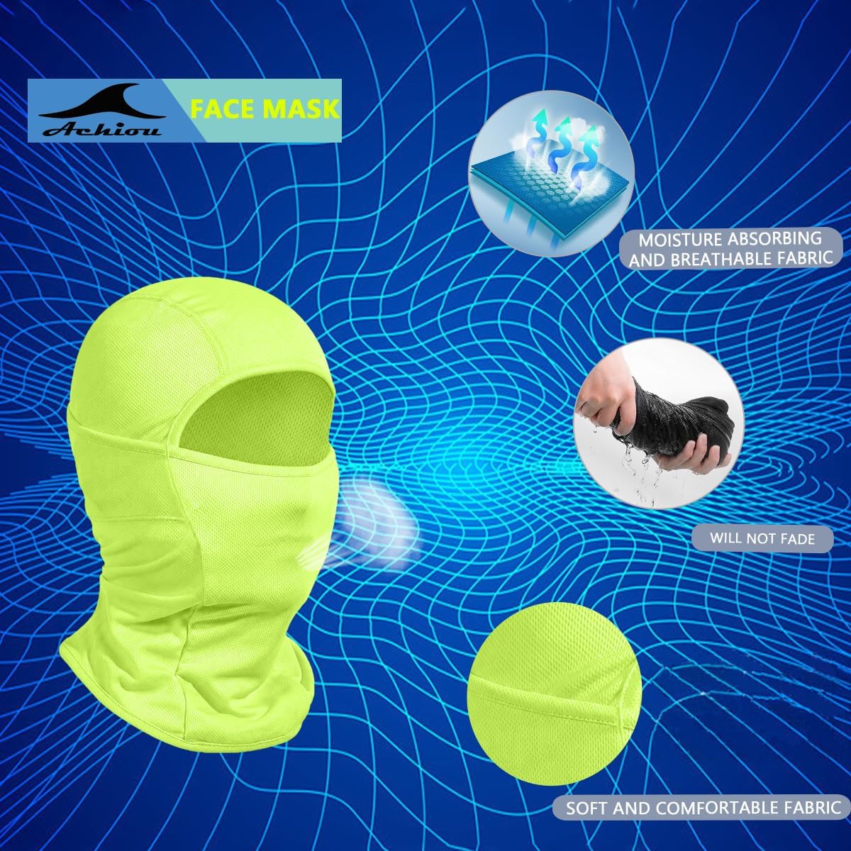 Thumbnail 1 de Achiou Ski Mask Balaclava, Breathable All-Season Face Cover for Sports