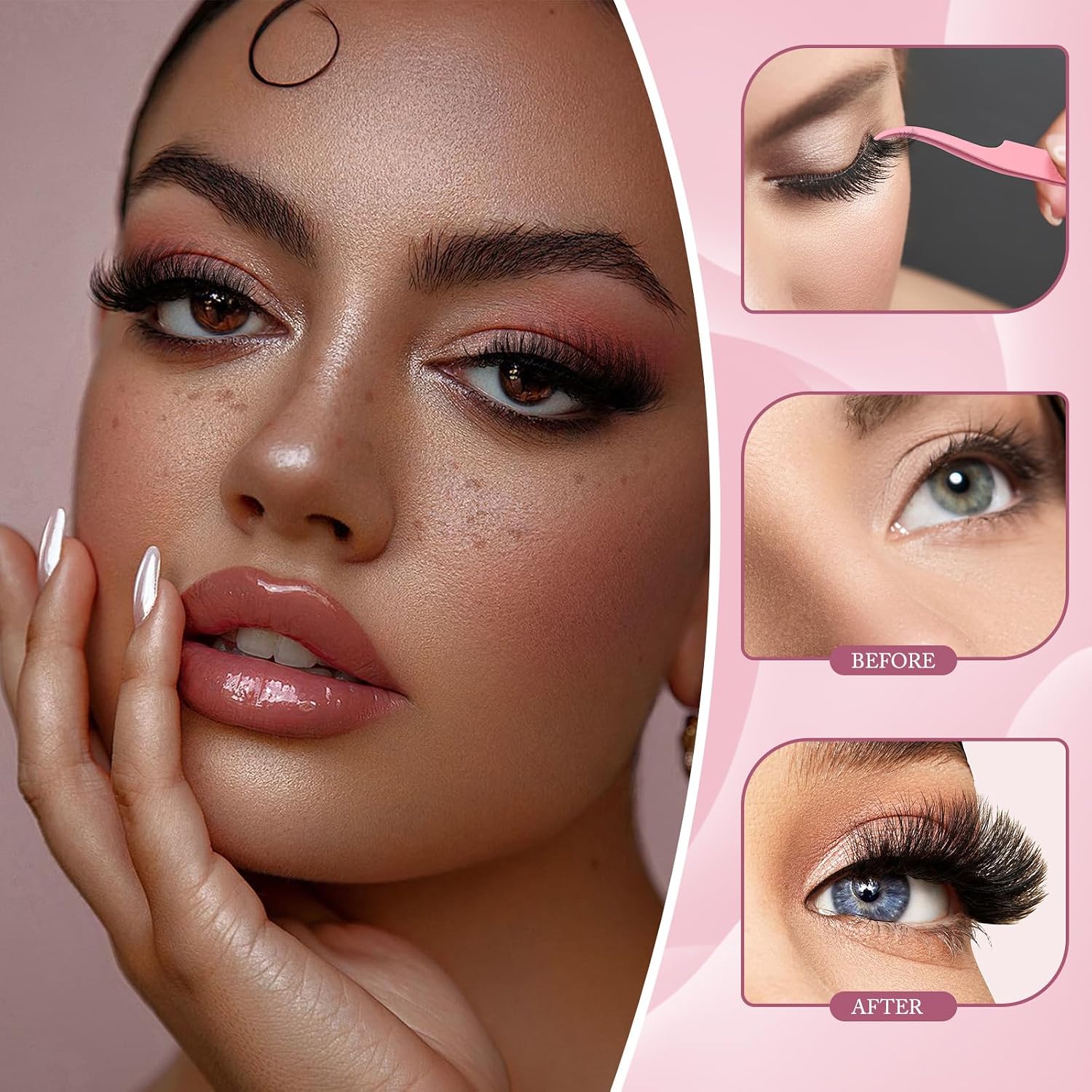 Detalle 2 de YIDUO Lash Clusters Kit with 2X Bond&Seal (760 pcs, 3 Styles: 60D+80D+100D) for DIY Natural Lash Extensions