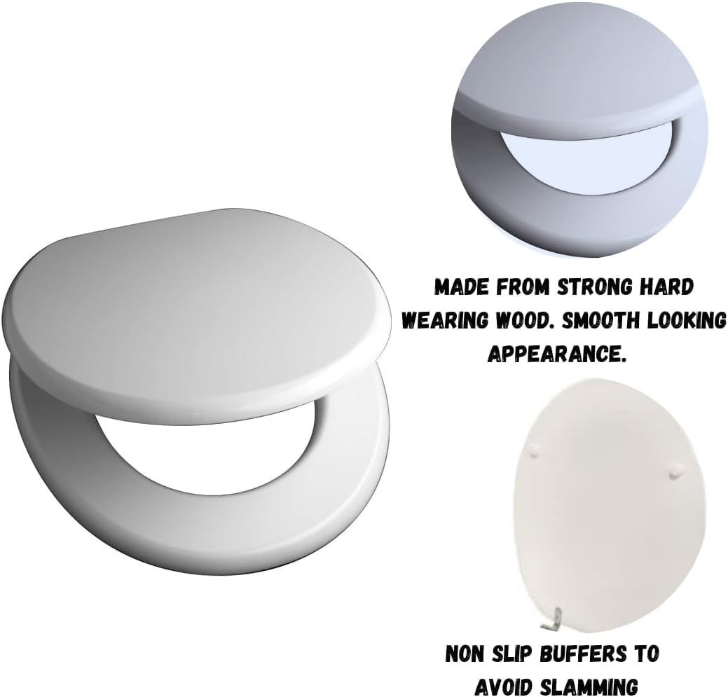 Thumbnail 3 de Marco Paul Interiors White Soft Close Toilet Seat 18" 🚽