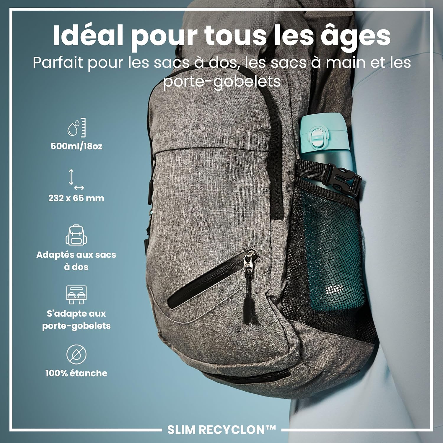 Detalle 2 de ION8 Gourde 500ml étanche et pratique