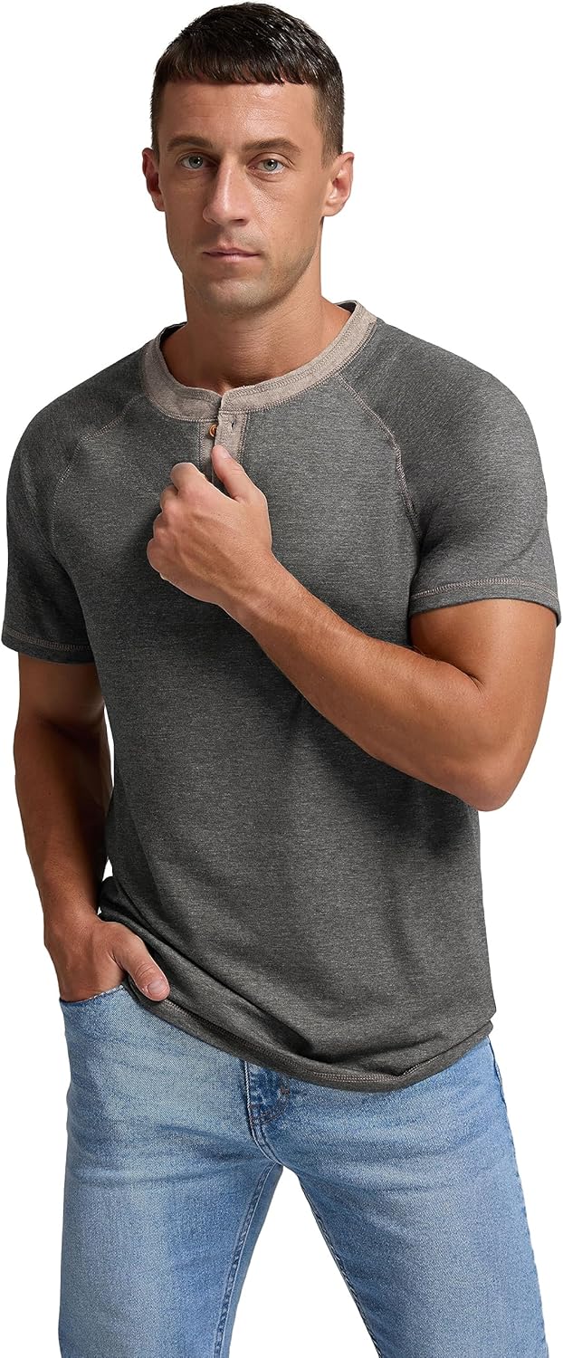 Thumbnail 2 de Sailwind Men’s Henley Long/Short Sleeve Cotton Casual T-Shirt (Textured Fabric, 4-Button)