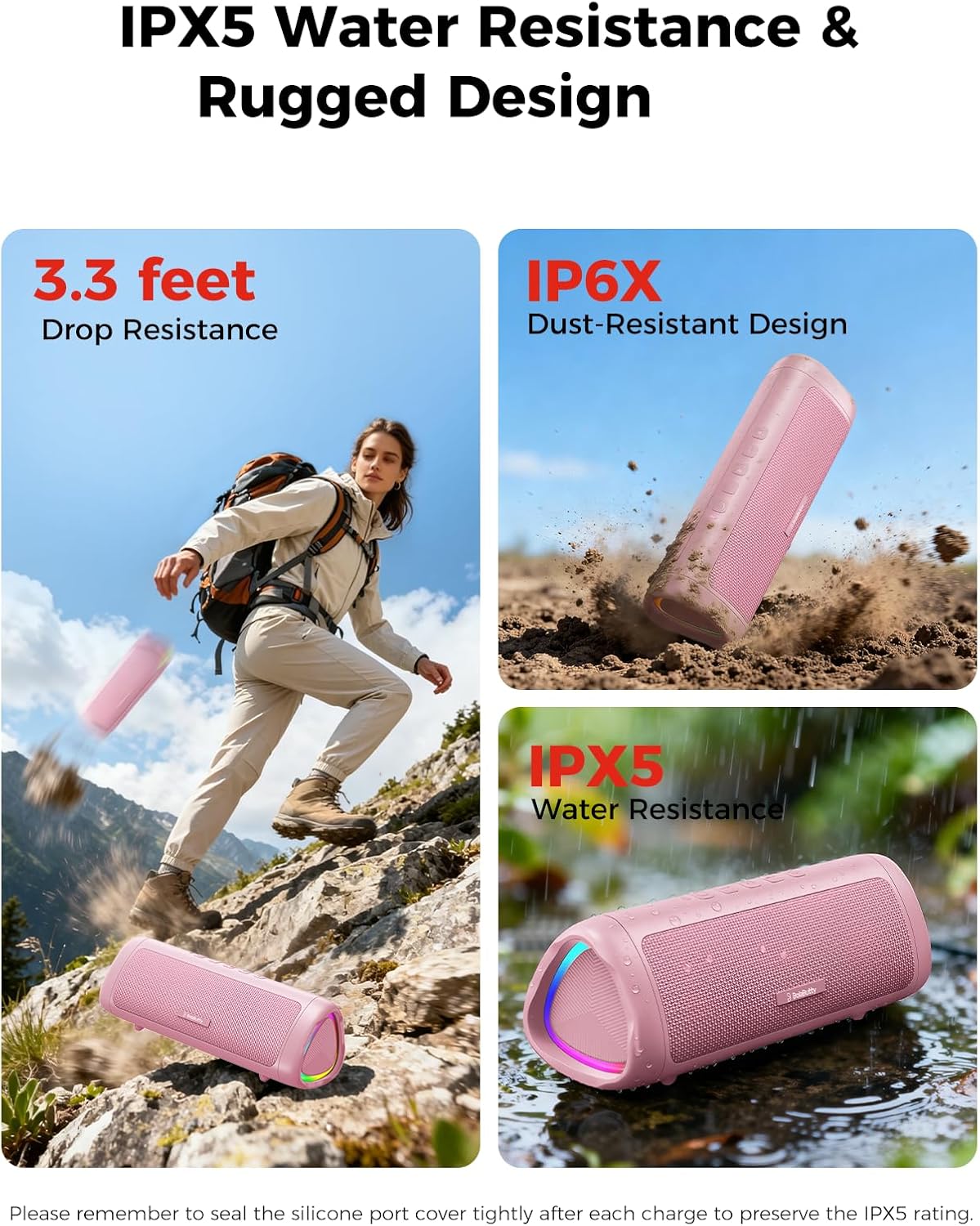 Thumbnail 3 de BolaButty Bluetooth Speaker with HD Sound (Pink) – IPX5 Waterproof, 20H Playtime, BT5.3, TWS Pairing