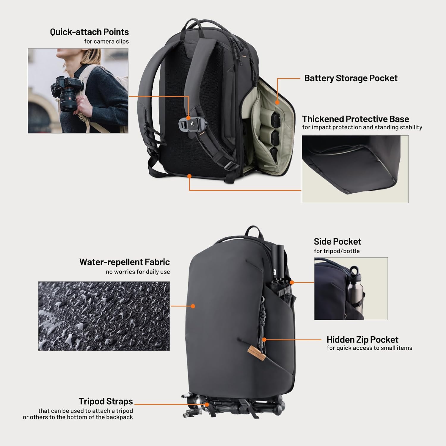 Thumbnail 5 de PGYTECH OneGo Lite Camera Backpack 16L – Lightweight, Water-Resistant Backpack for DSLR/Mirrorless Gear