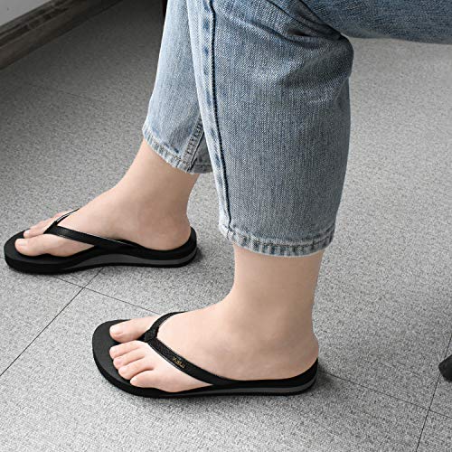 Detalle de KuaiLu Women's Arch Support Flip Flops – Cushioned Orthotic Sandals for All-Day Comfort