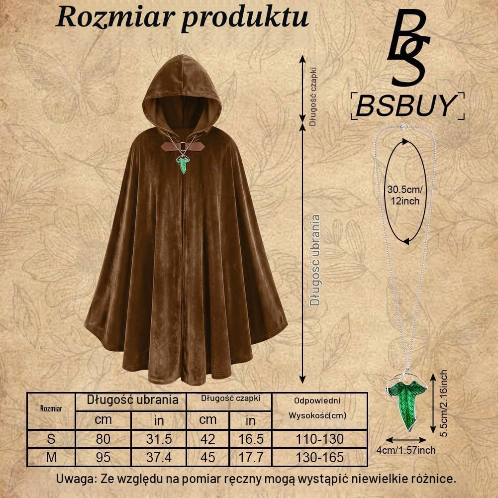 Detalle de BSBUY 5158758 – dziecięca peleryna z kapturem, zestaw 2-częściowy