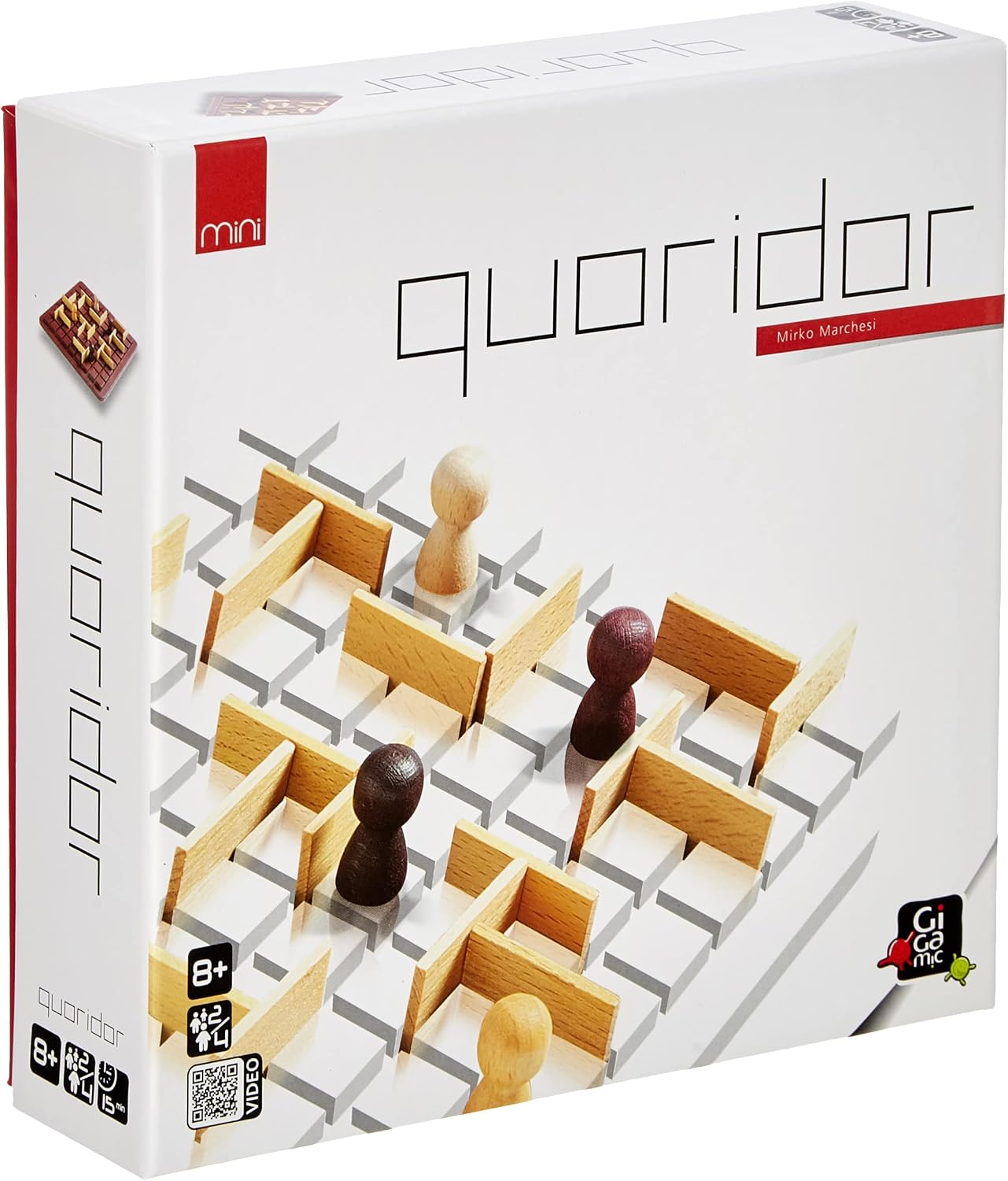 Detalle de Gigamic Quoridor Mini: gioco da tavolo astratto con barriere e sfida veloce