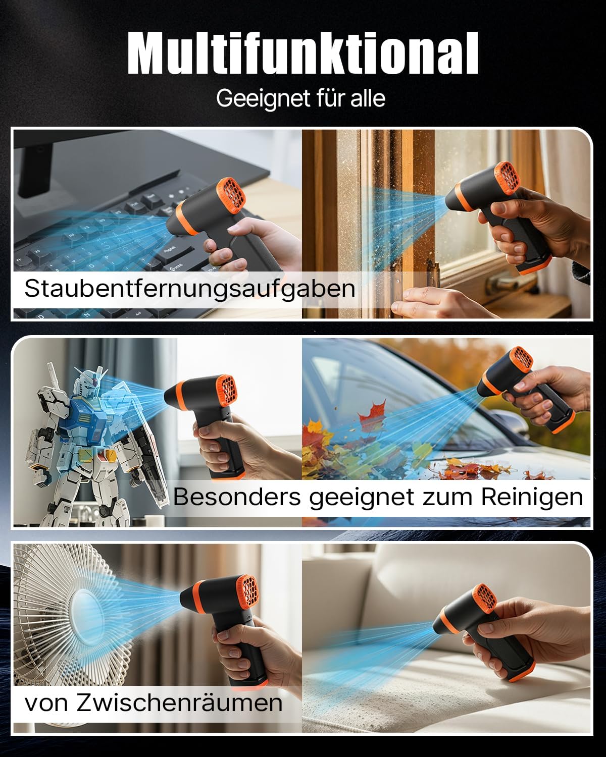 Thumbnail 5 de WOWDSGN Elektrischer Staubgebläse 130.000 U/min