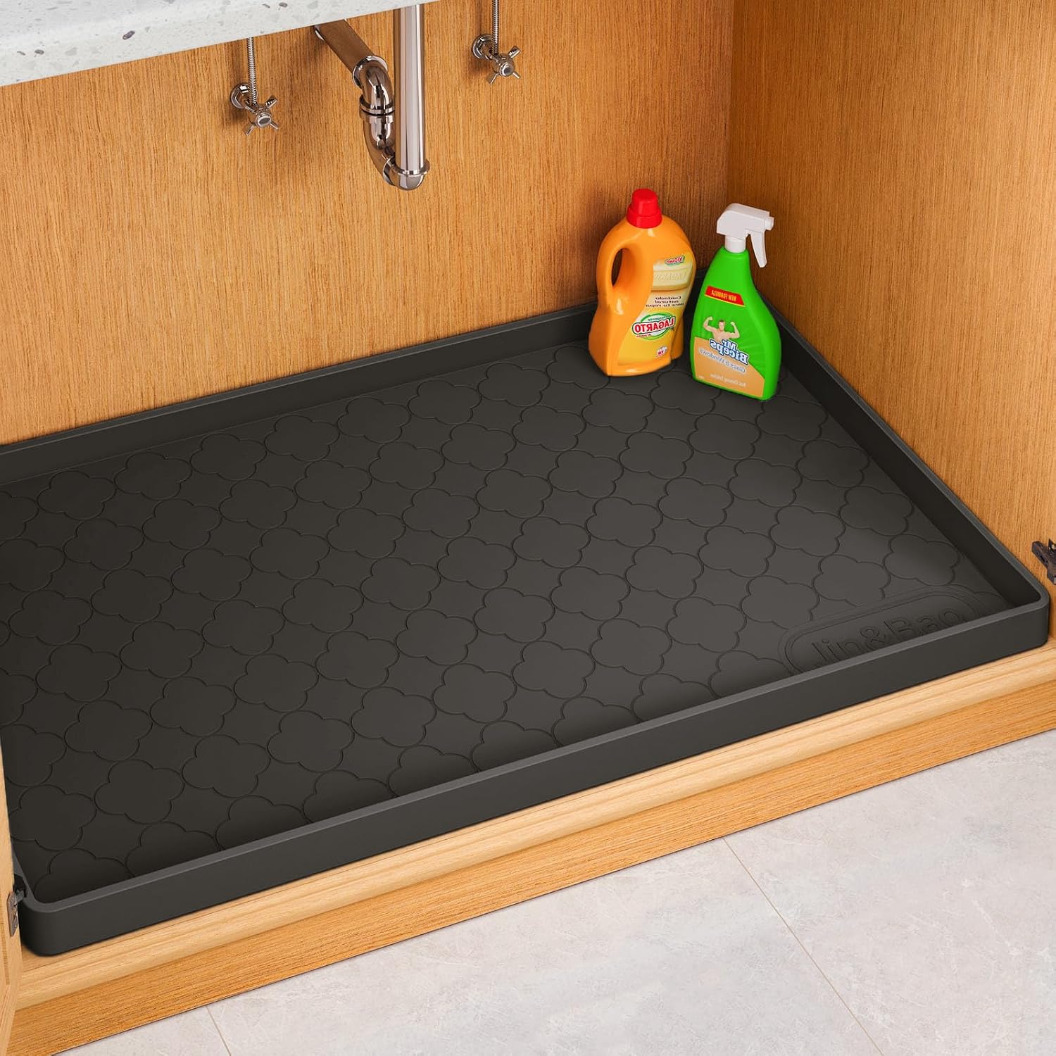 Detalle de Jin&Bao Under Sink Mat 28" x 22" Waterproof Silicone Cabinet Liner