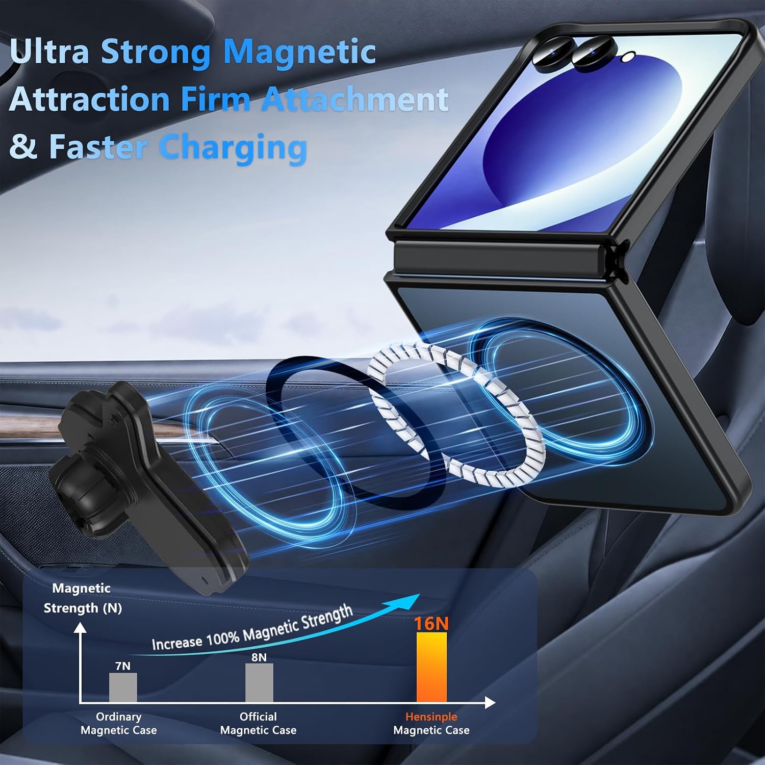 Thumbnail 2 de Hensinple Magnetic Case for Samsung Galaxy Z Flip 8