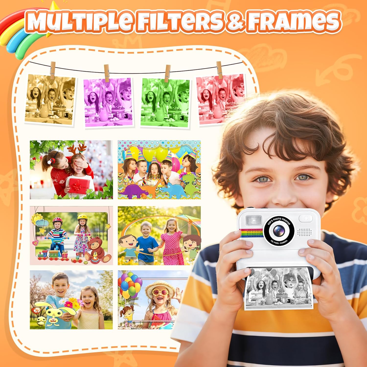 Thumbnail 5 de Gontence Macchina Fotografica Bambini 2.4'' HD con 32 GB e stampa inclusa – Bianco