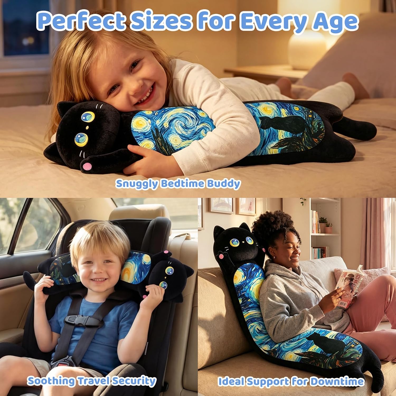 Detalle 2 de Mewaii Long Cat Plush: 5 Sizes for Cozy Hugs and Big, Soft Support