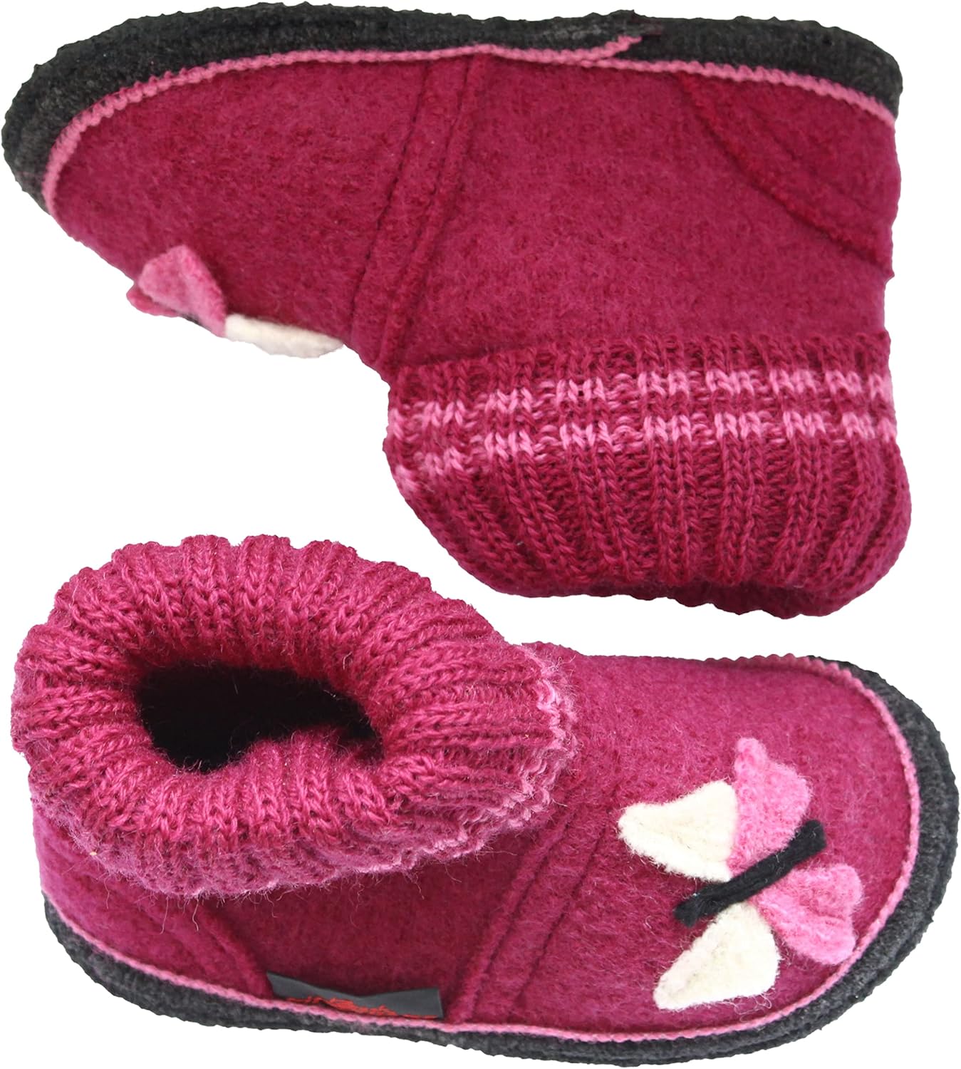 Thumbnail 6 de Beck Mädchen Butterfly Hausschuh – warme Stiefel-Hausschuhe mit Wollfilz und rutschfester Sohle
