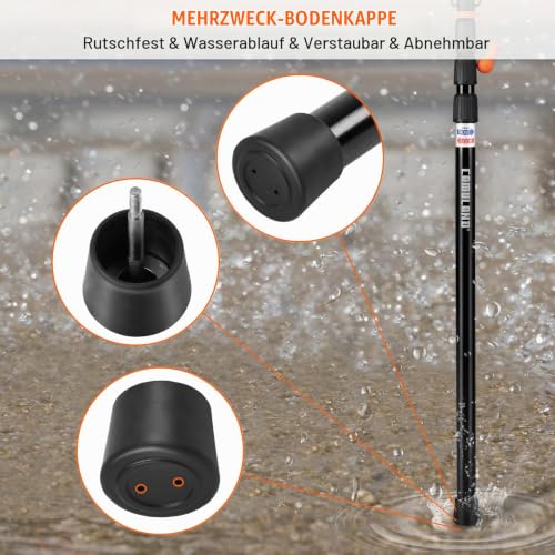 Detalle de CAMULAND Teleskopstange 79–230 cm Set (2 Stück) – robustes Aluminium, rutschfeste Spitze