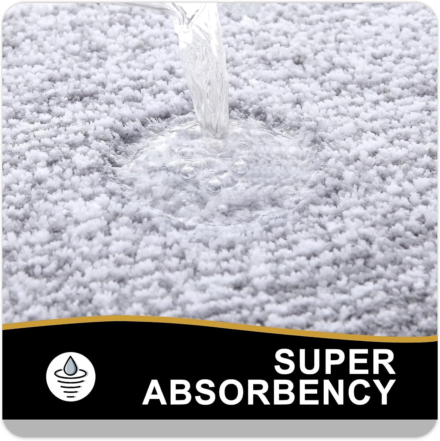 Detalle 2 de OLANLY Bathroom Rugs 24x16 Extra Soft Microfiber Bath Mat (Non-Slip, Machine Washable) – Small Grey